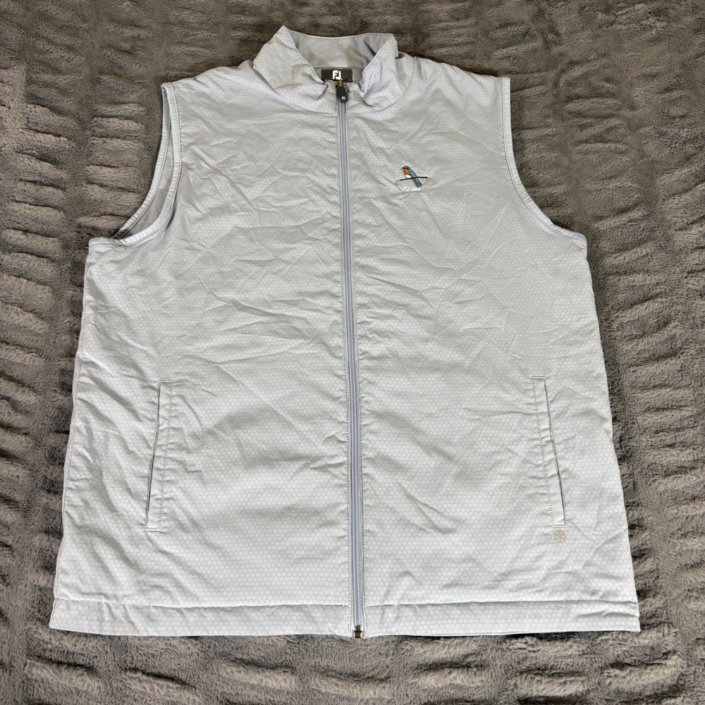 FootJoy ThermoSeries Hybrid Golf Vest Mens Large Gray Full Zip Bird Logo AR879